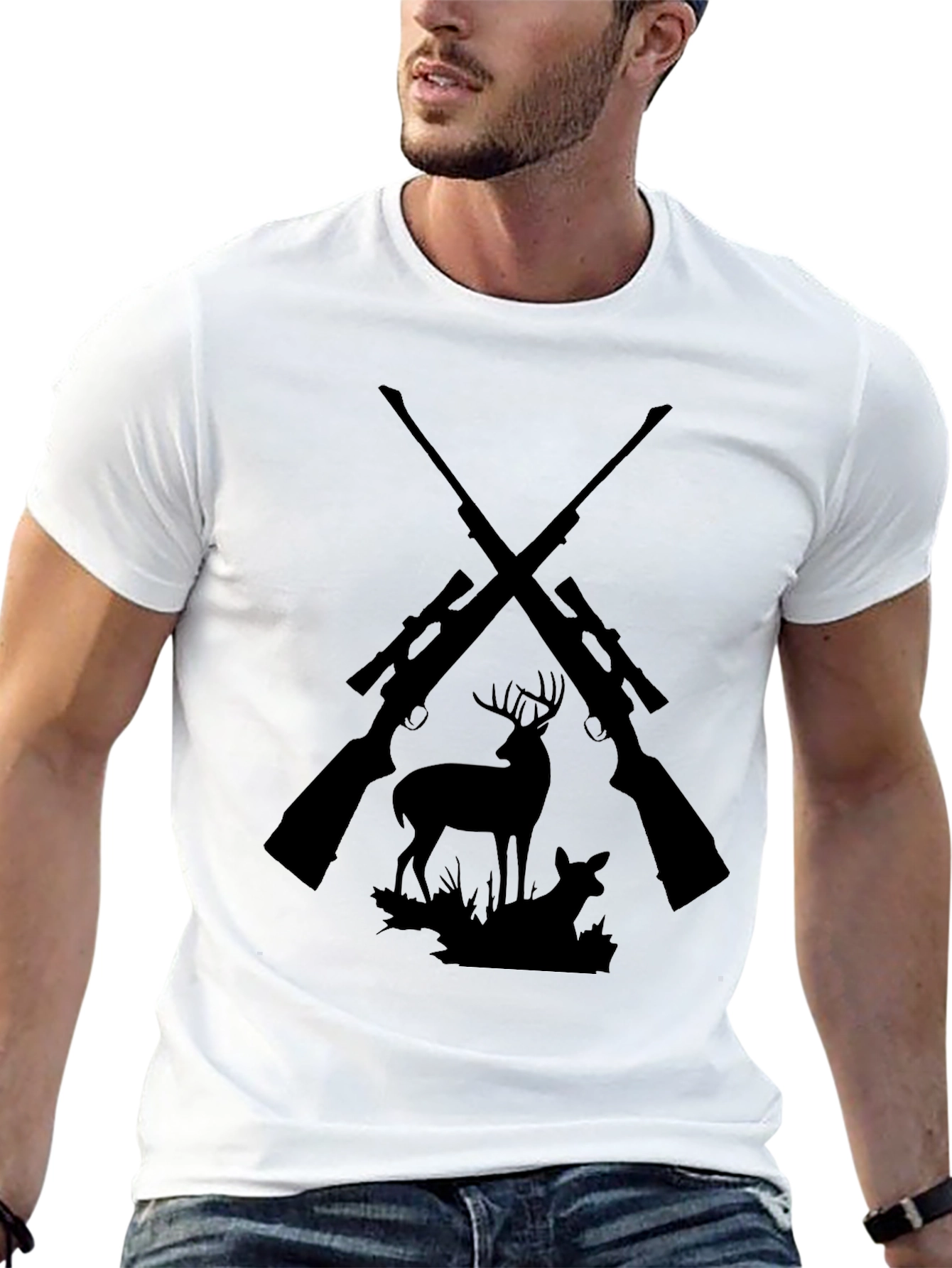 Hunting Graphic Tee - Deer & Rifles