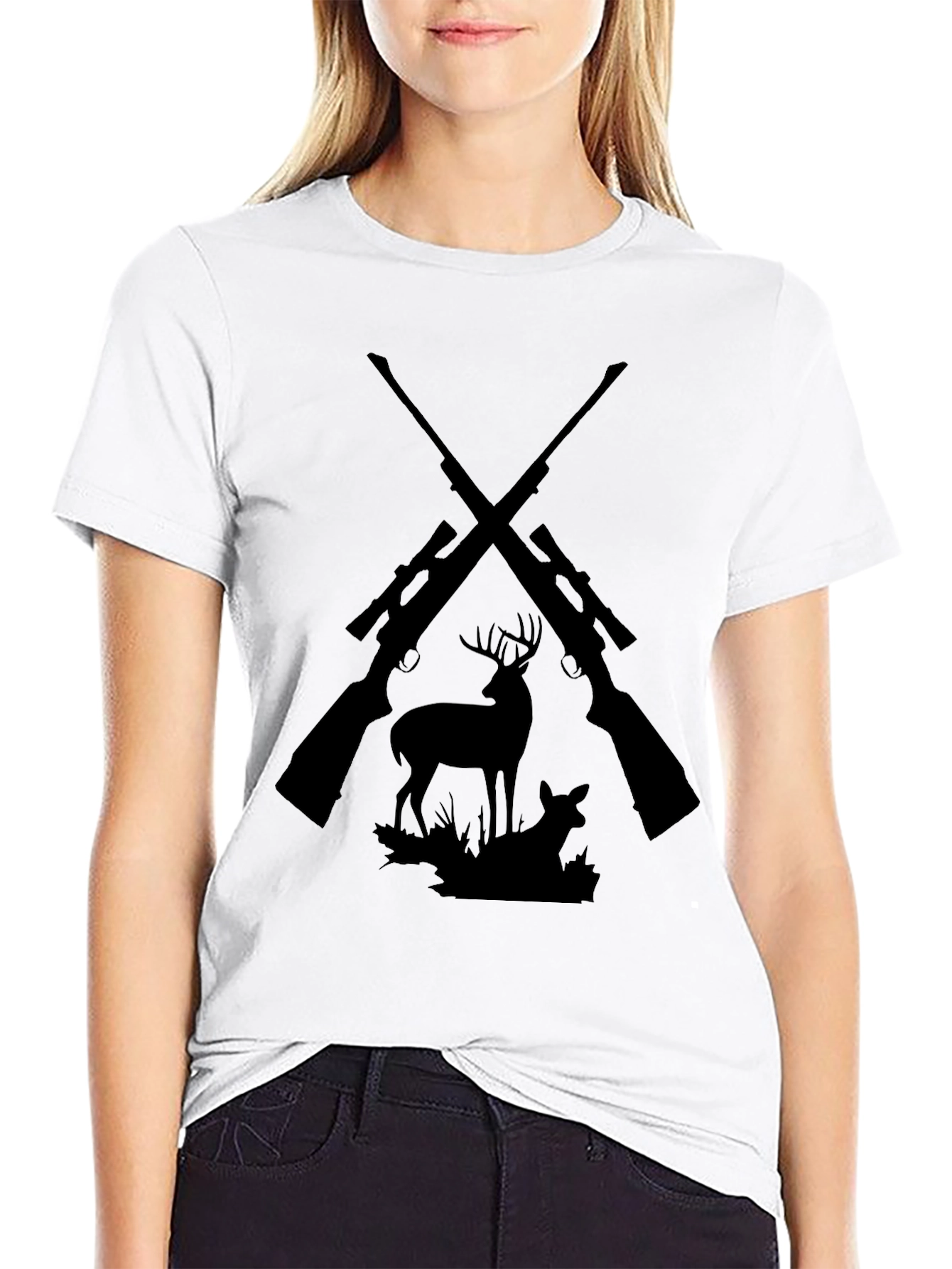 Hunting Graphic Tee - Deer & Rifles