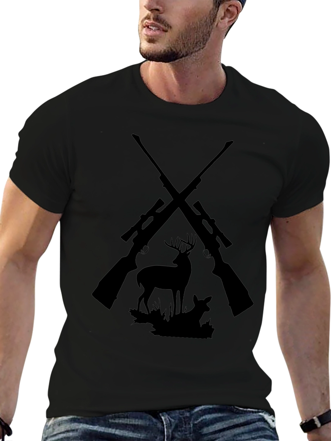 Hunting Graphic Tee - Deer & Rifles