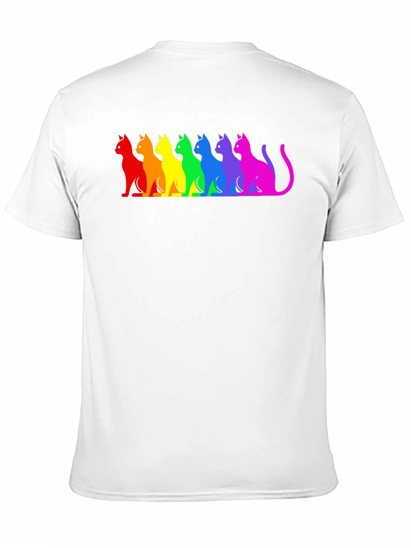 Rainbow Cat Silhouette Graphic Tee - Black
