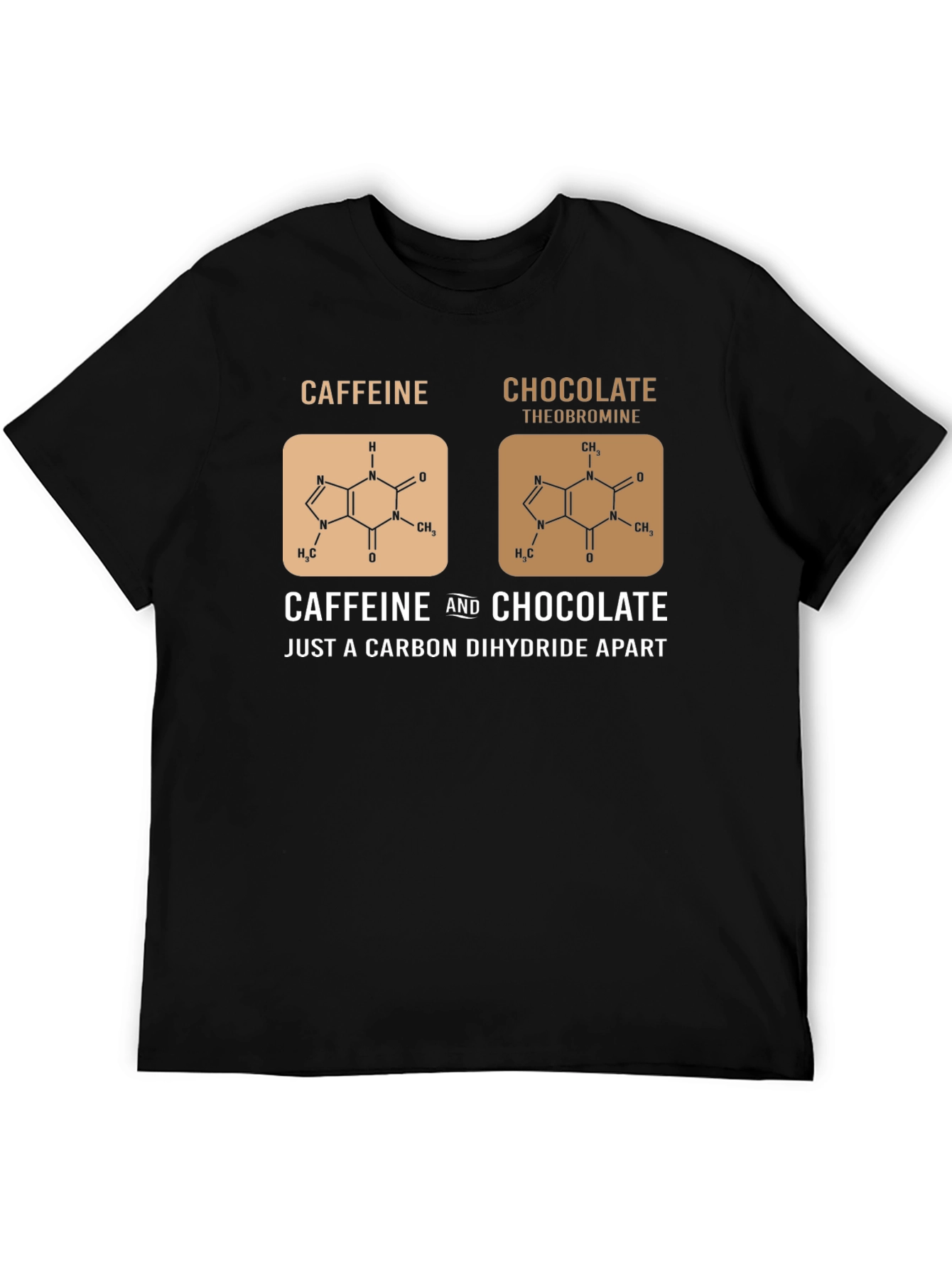 Caffeine & Chocolate Molecule Graphic T-Shirt