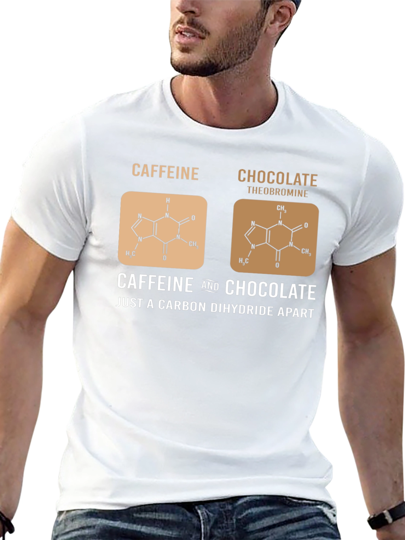 Caffeine & Chocolate Molecule Graphic T-Shirt