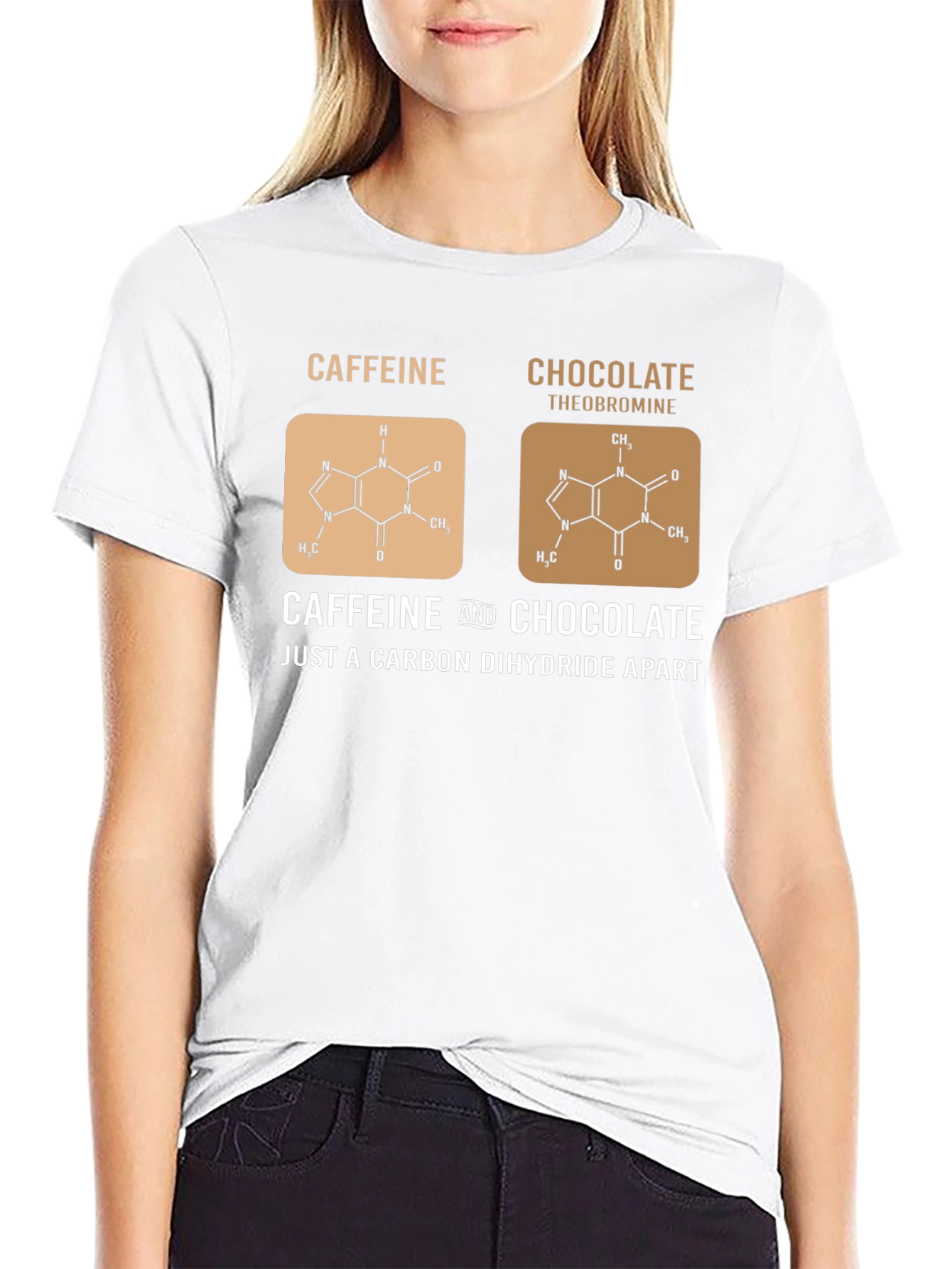 Caffeine & Chocolate Molecule Graphic T-Shirt