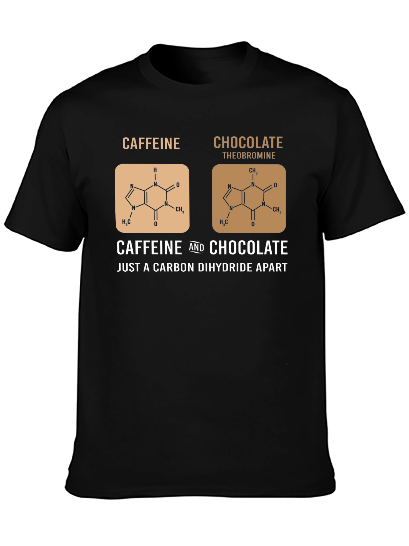 Caffeine & Chocolate Molecule Graphic T-Shirt