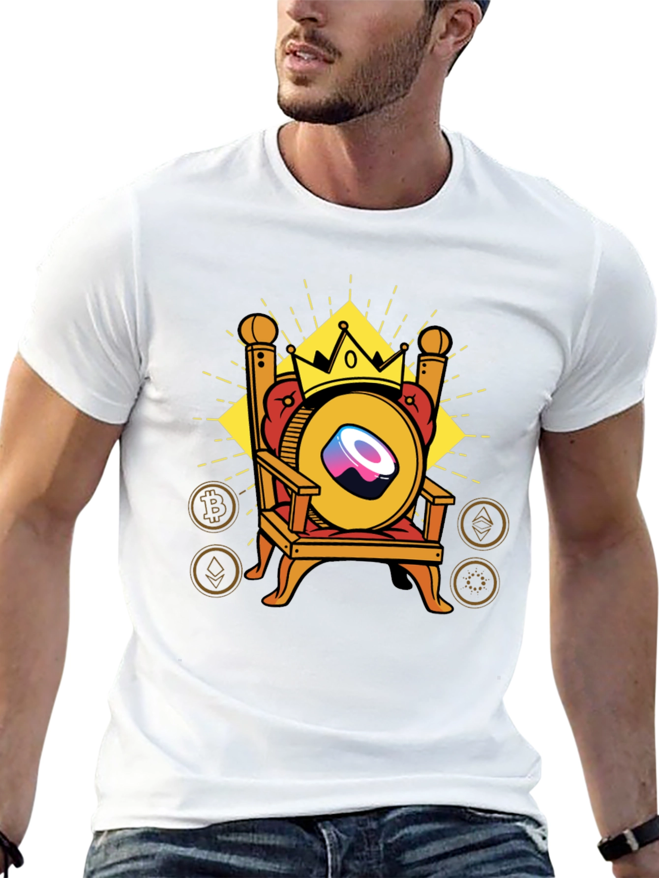 Crypto King T-Shirt - Sushi Throne Design