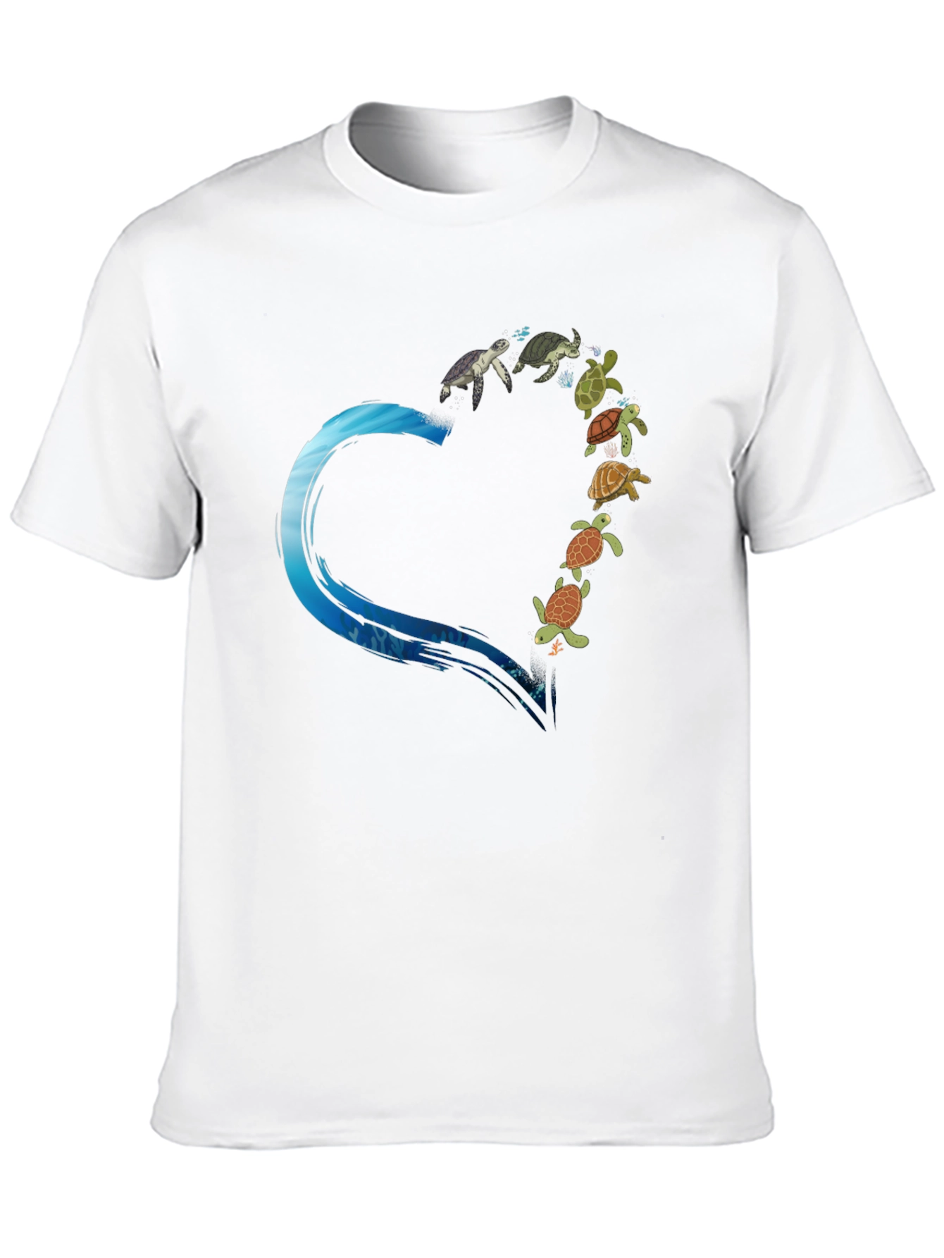 Turtle Heart Graphic Tee - Black Cotton T-Shirt