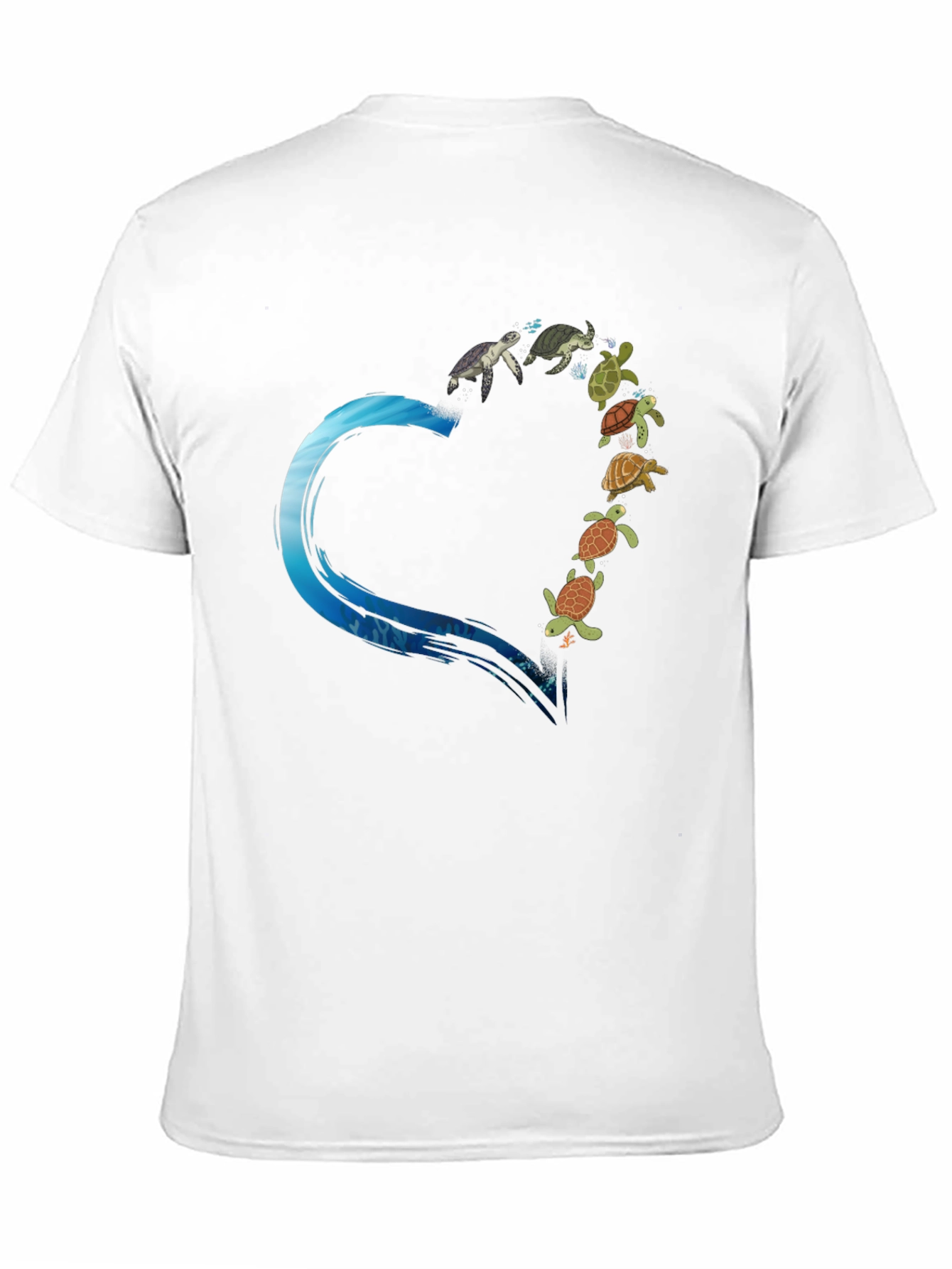 Turtle Heart Graphic Tee - Black Cotton T-Shirt