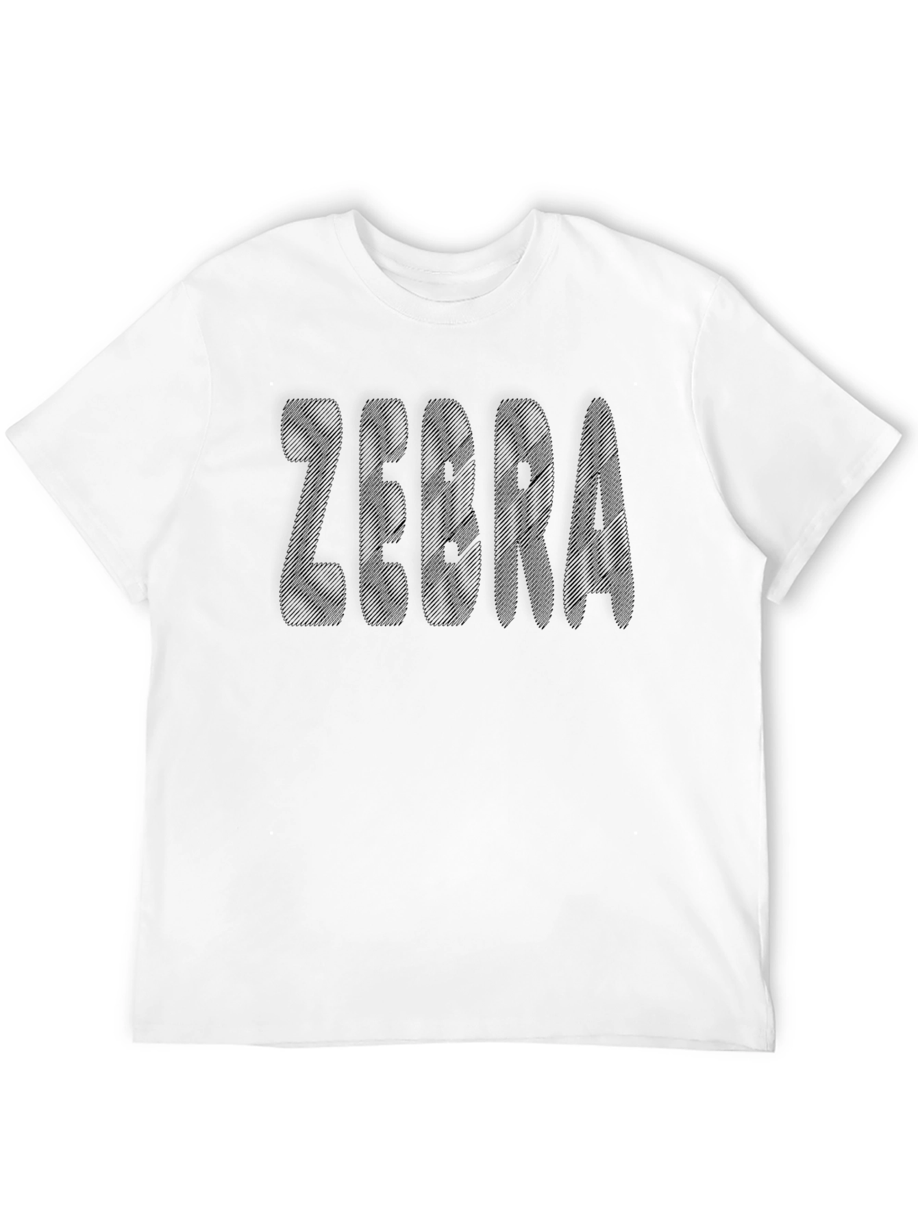 Zebra Text Black T-Shirt