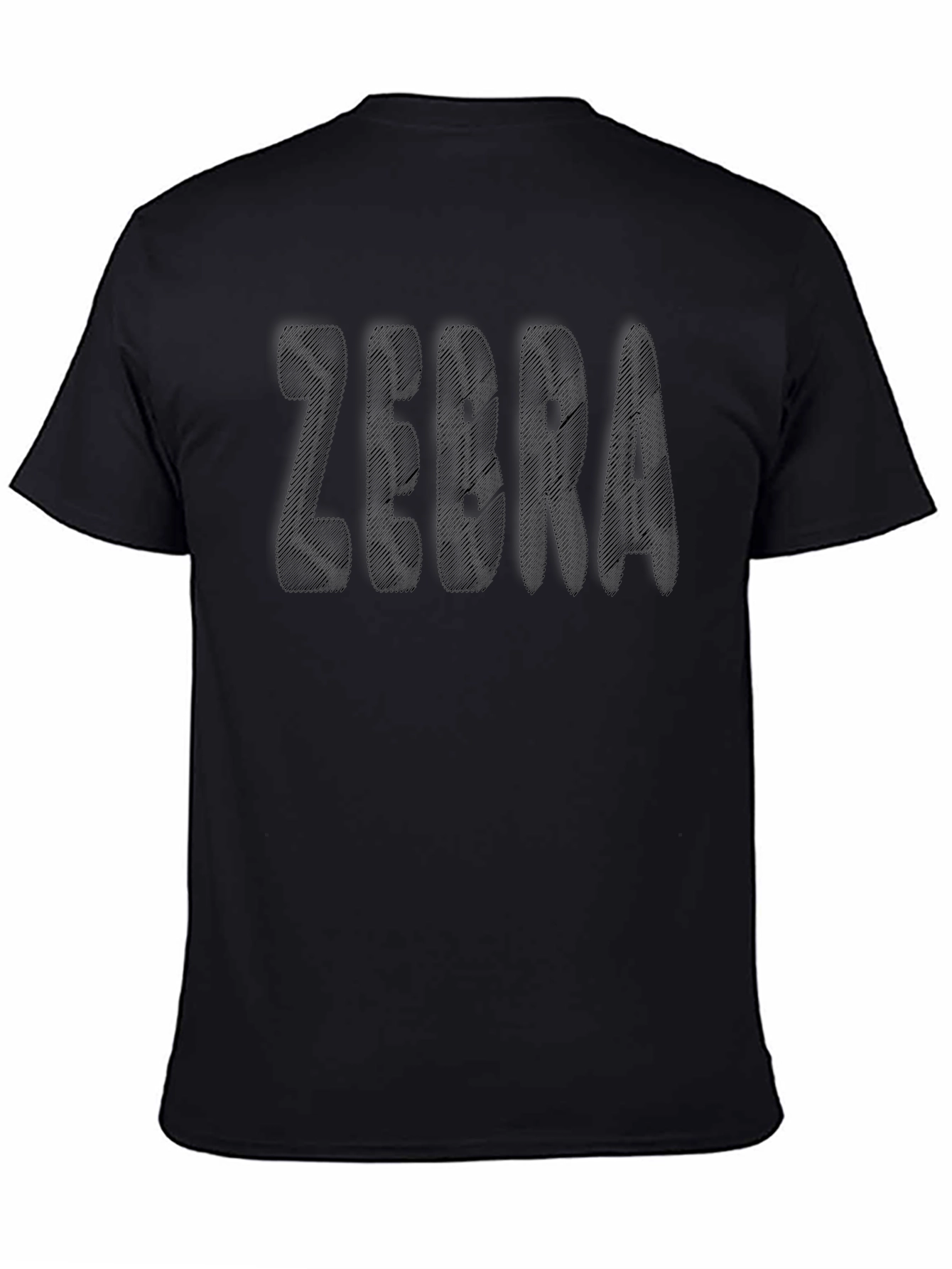 Zebra Text Black T-Shirt