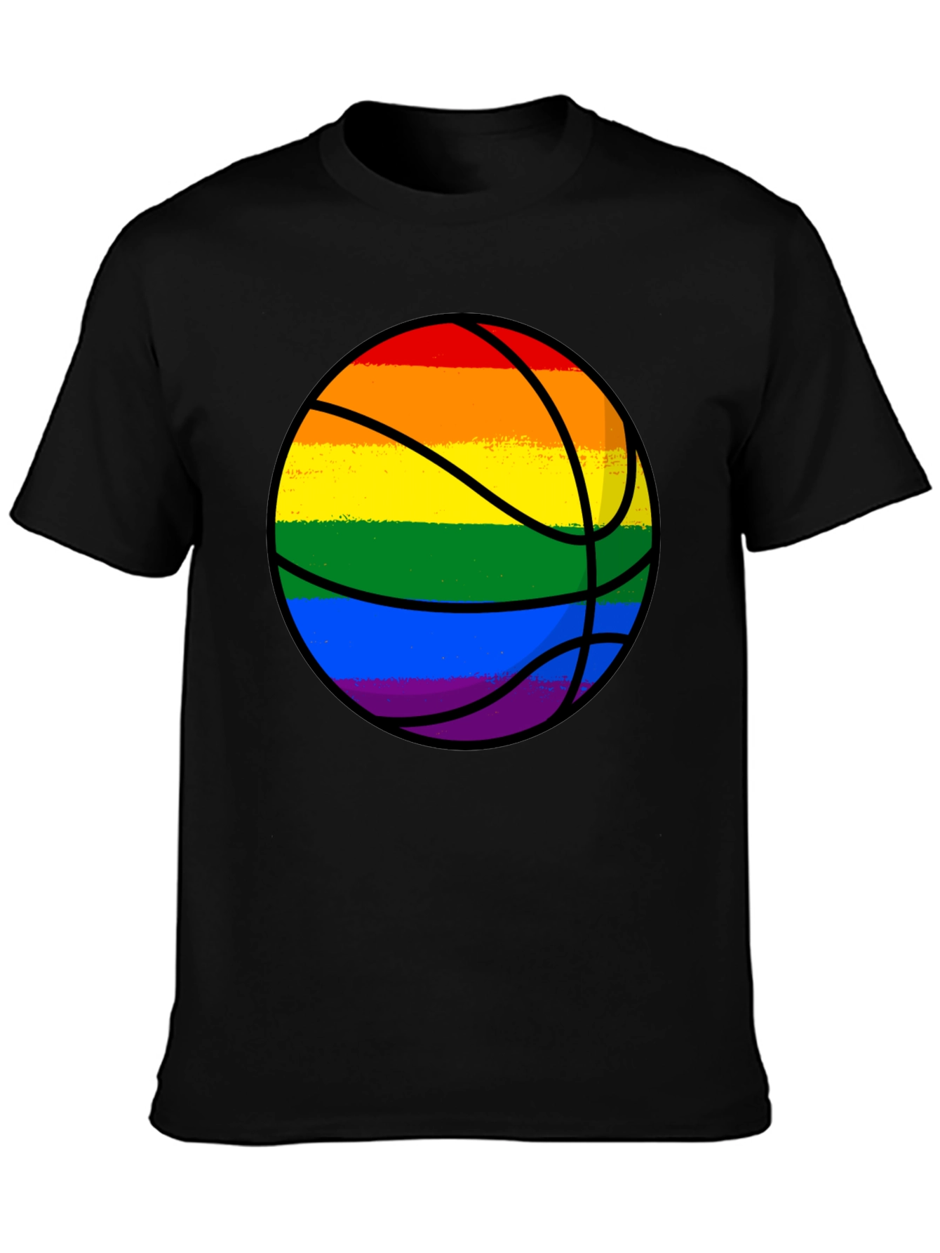 Rainbow Basketball Graphic Tee - Pride Style