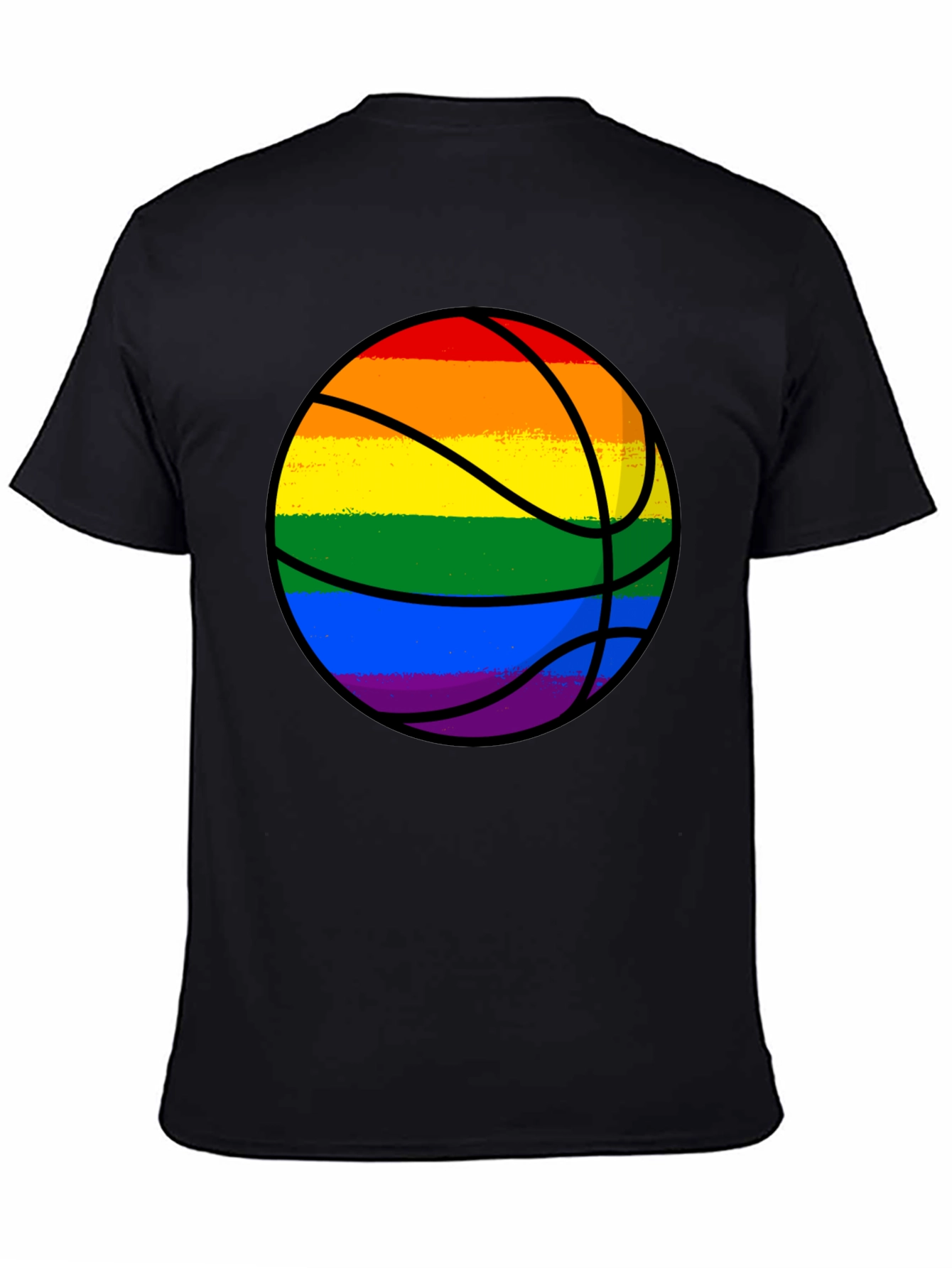 Rainbow Basketball Graphic Tee - Pride Style