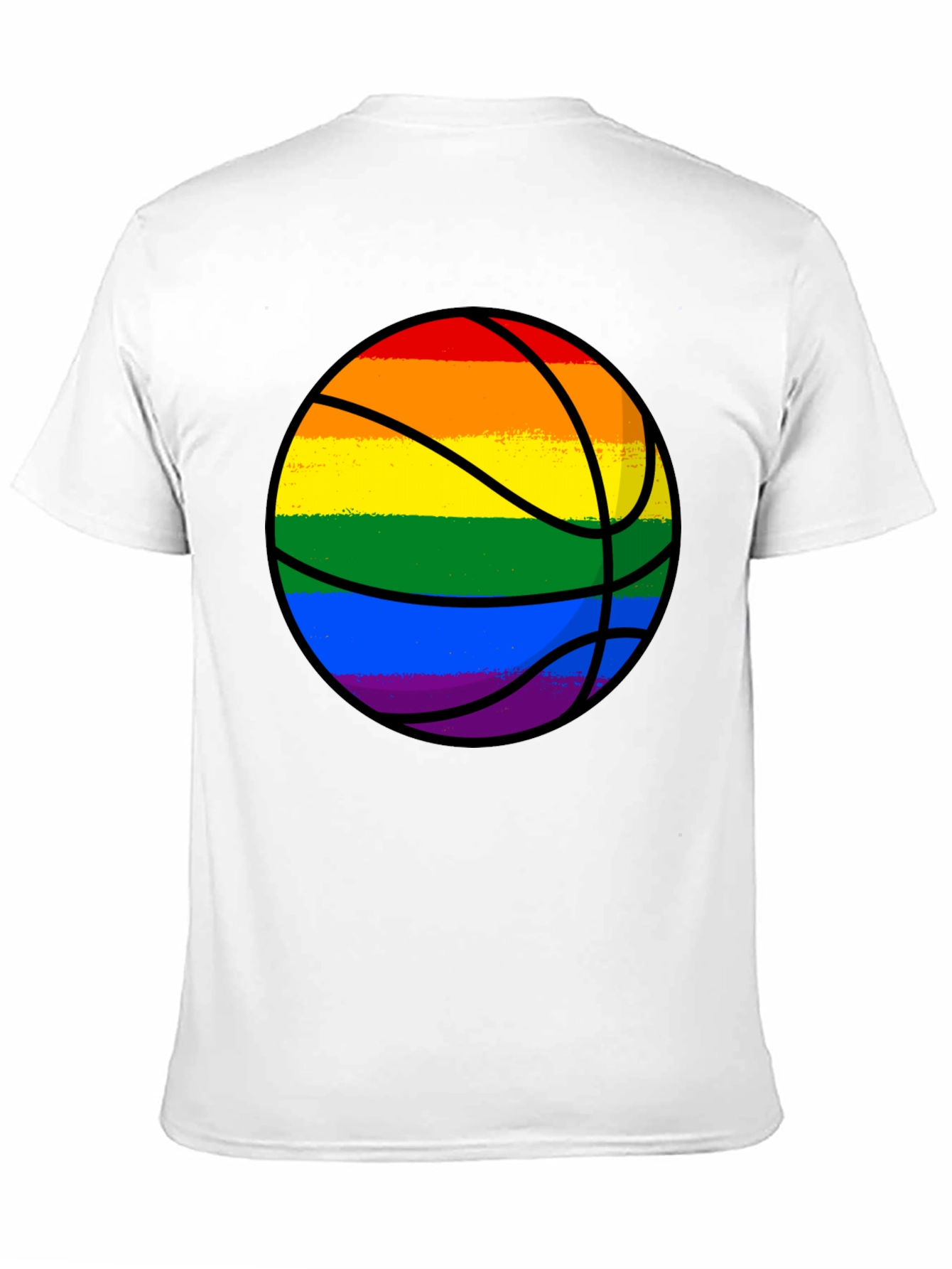 Rainbow Basketball Graphic Tee - Pride Style