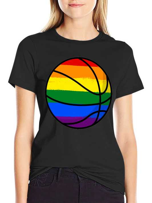 Rainbow Basketball Graphic Tee - Pride Style