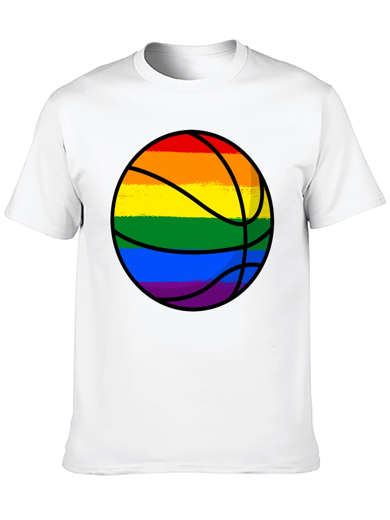 Rainbow Basketball Graphic Tee - Pride Style