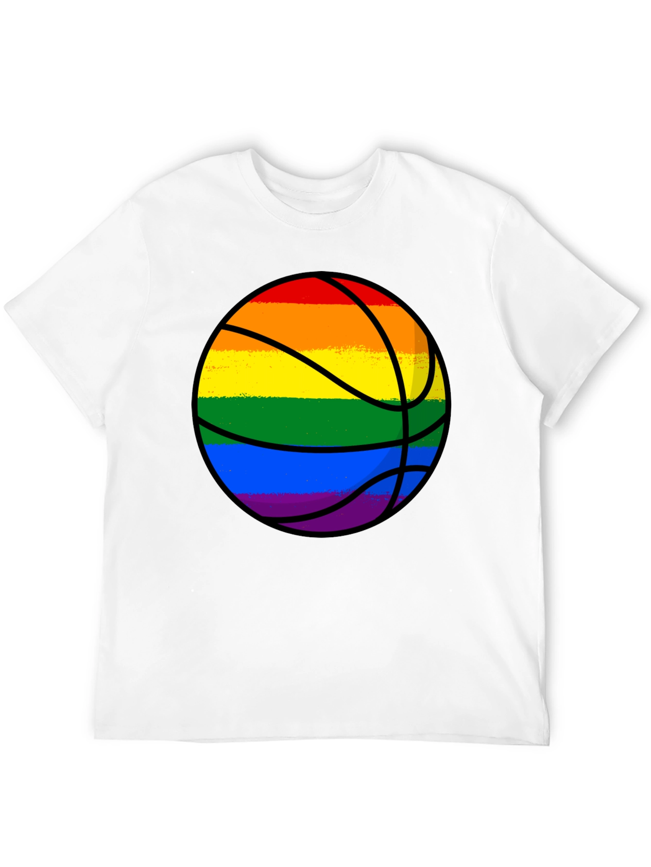 Rainbow Basketball Graphic Tee - Pride Style