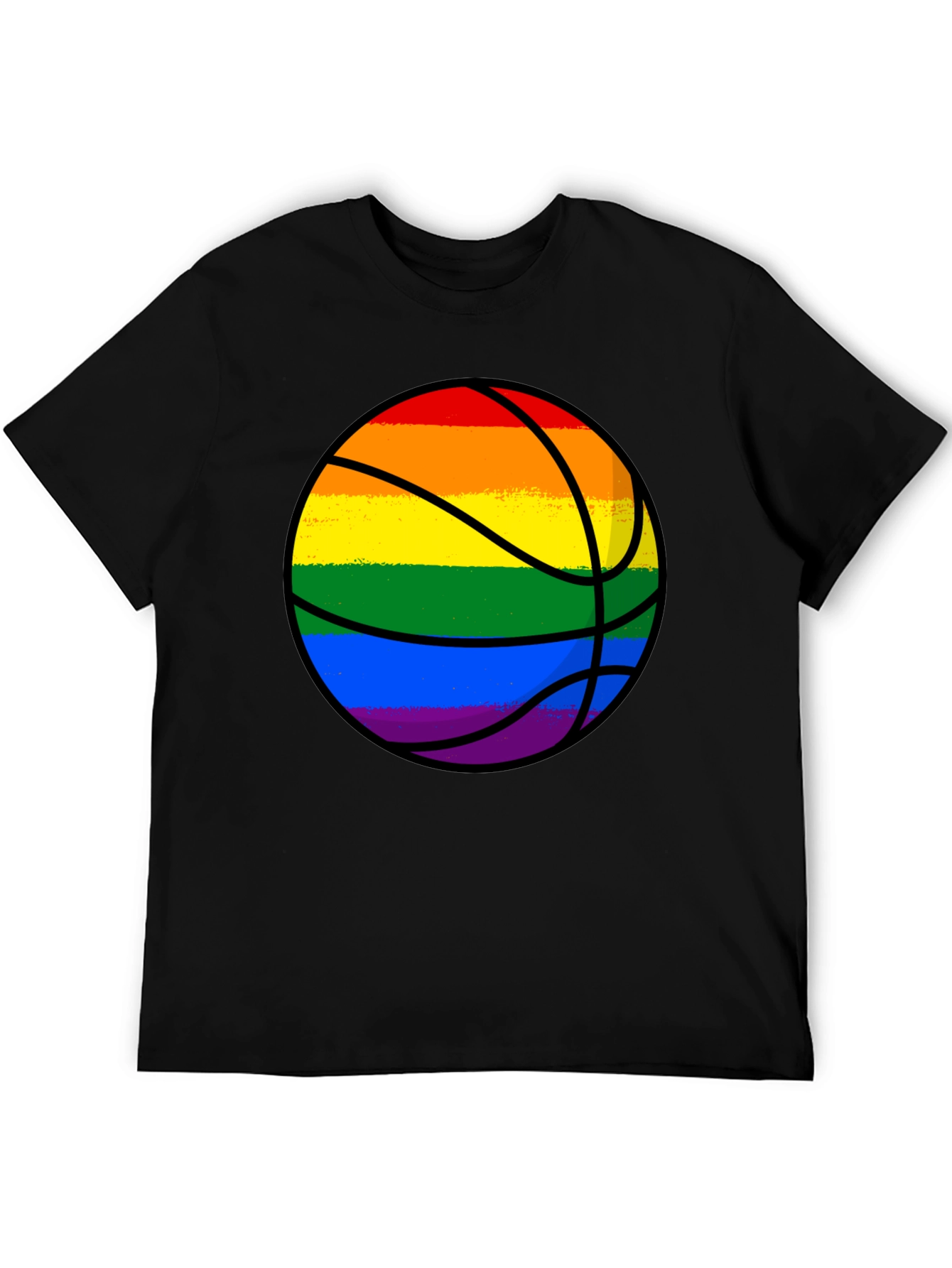 Rainbow Basketball Graphic Tee - Pride Style