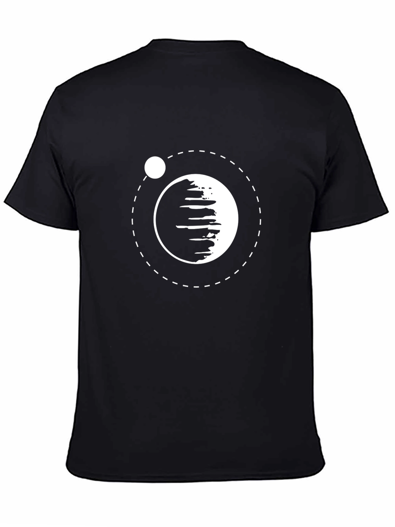 Abstract Planet Graphic Tee - Black Cotton Blend Shirt