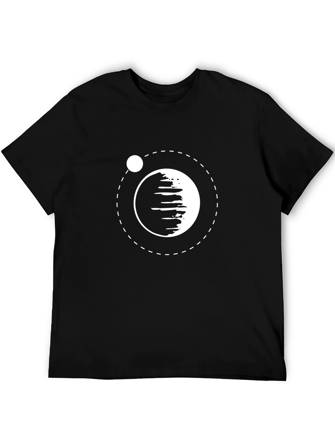 Abstract Planet Graphic Tee - Black Cotton Blend Shirt