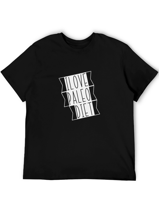 I Love Paleo Diet T-Shirt - Black Graphic Tee
