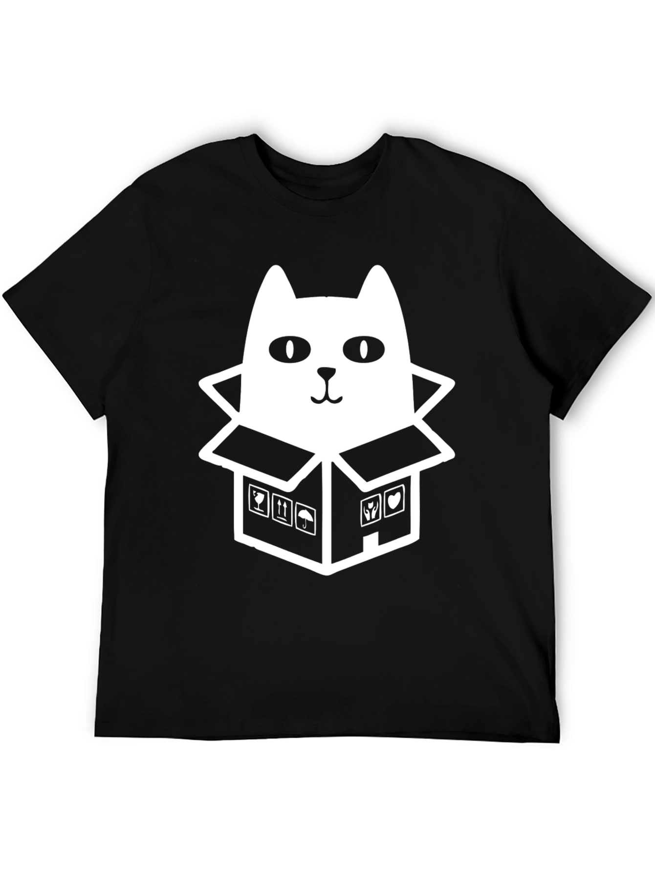 Cat in a Box Graphic Tee - Black