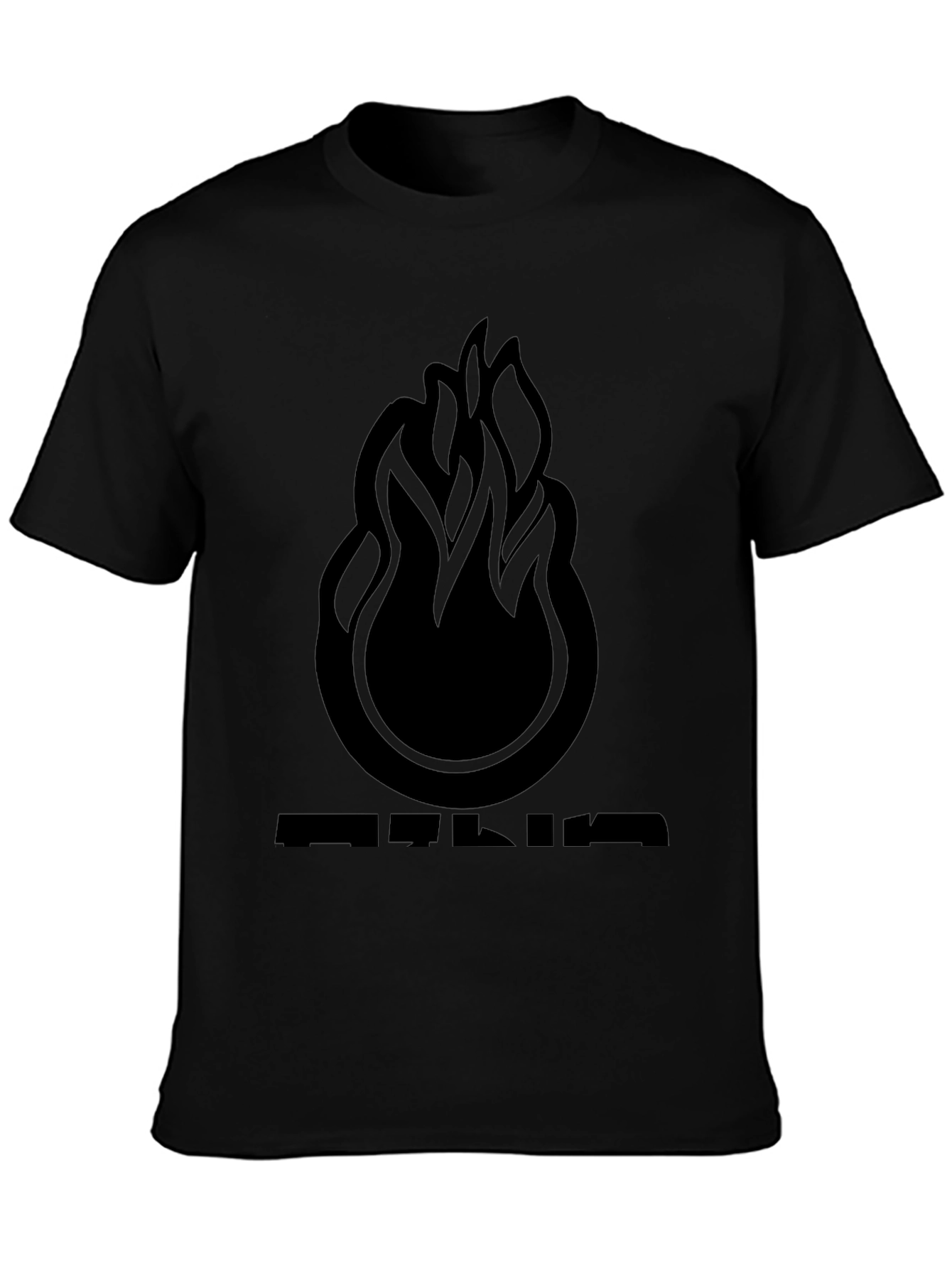 Bold Flame Graphic Black T-Shirt