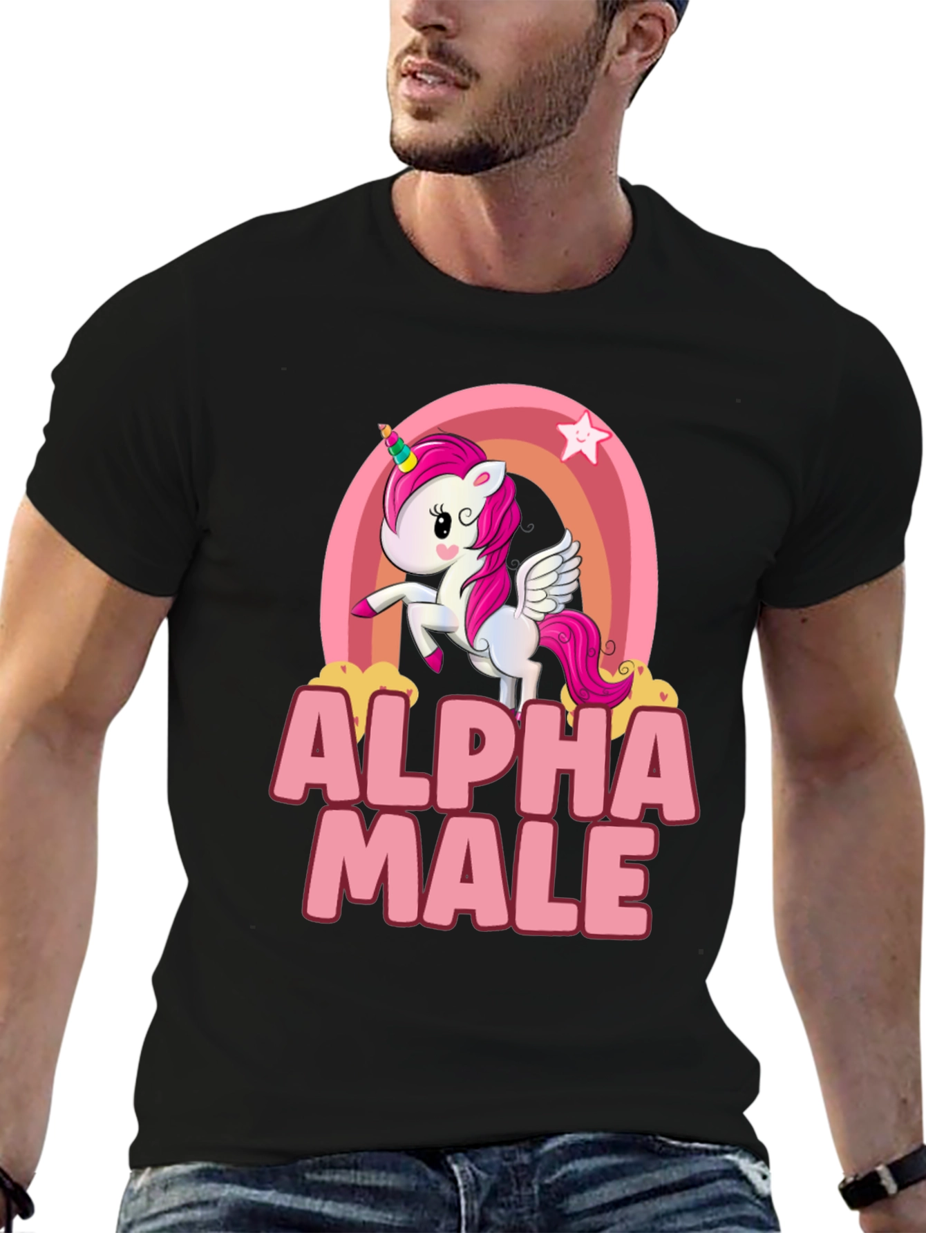 Alpha Male Unicorn Rainbow T-Shirt