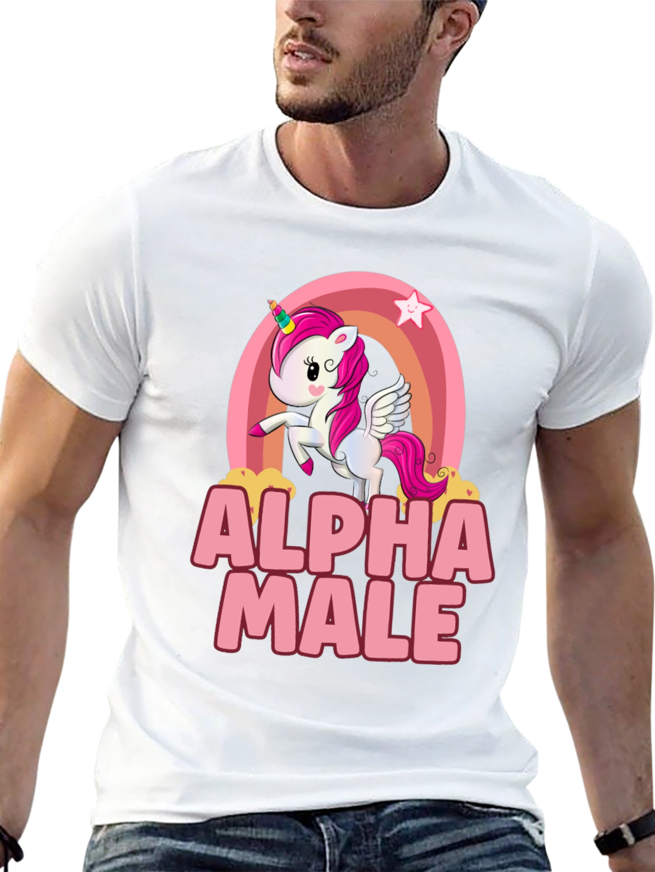 Alpha Male Unicorn Rainbow T-Shirt