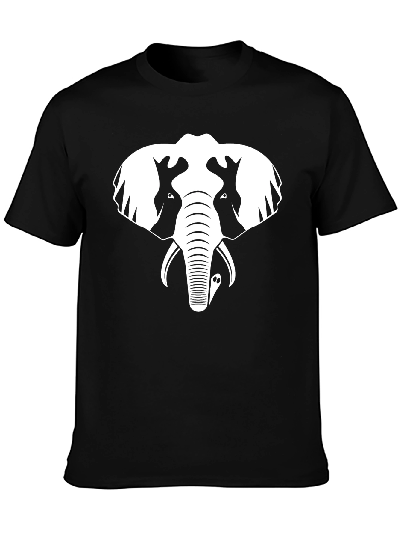 Elephant Graphic Tee - Stylish Black Cotton T-Shirt