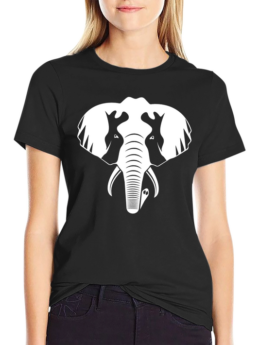 Elephant Graphic Tee - Stylish Black Cotton T-Shirt