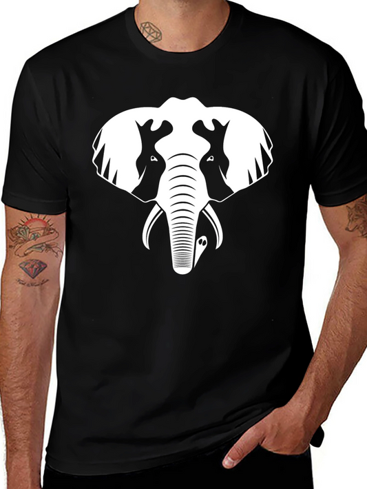Elephant Graphic Tee - Stylish Black Cotton T-Shirt