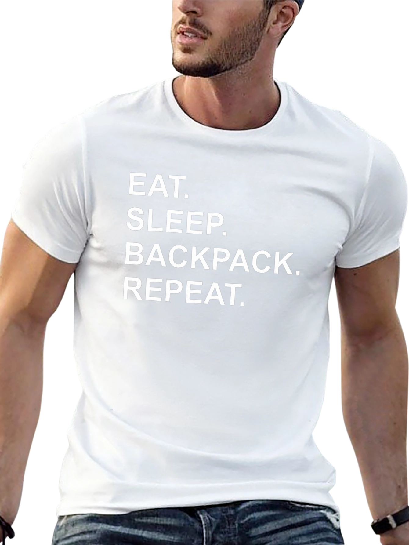 Eat Sleep Backpack Repeat Black T-Shirt