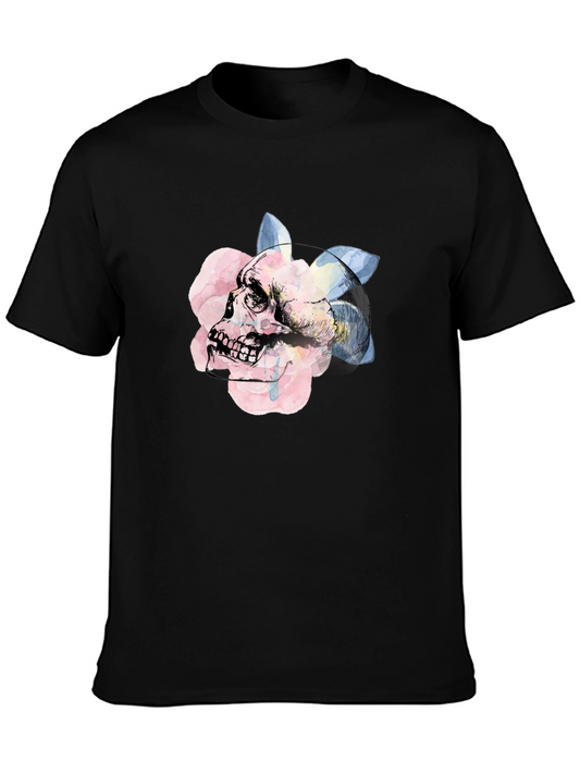 Skull & Rose Graphic Tee - Unique Artistic Design