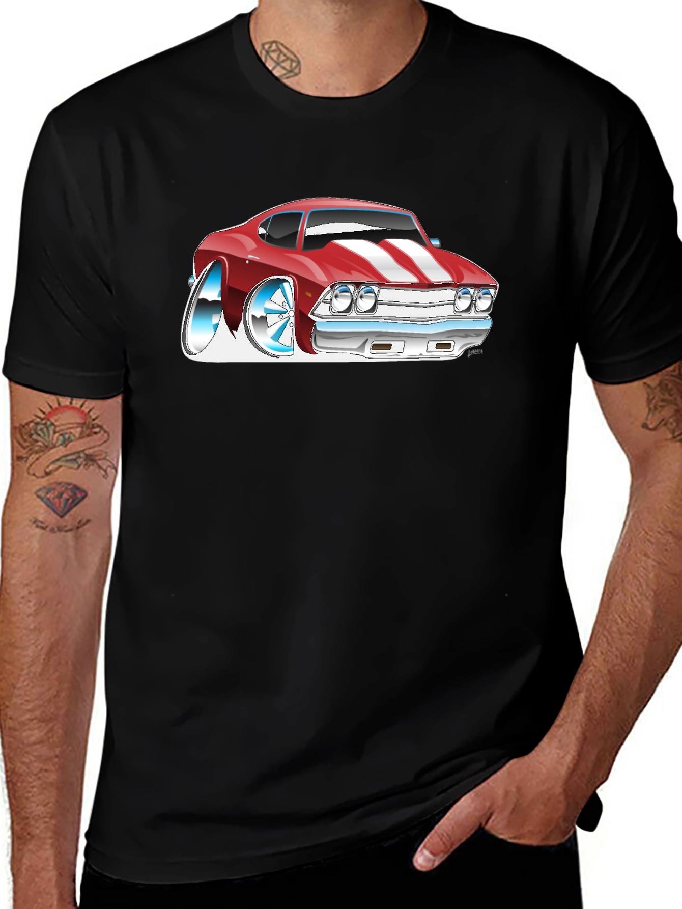 Classic Car Graphic T-Shirt - Black