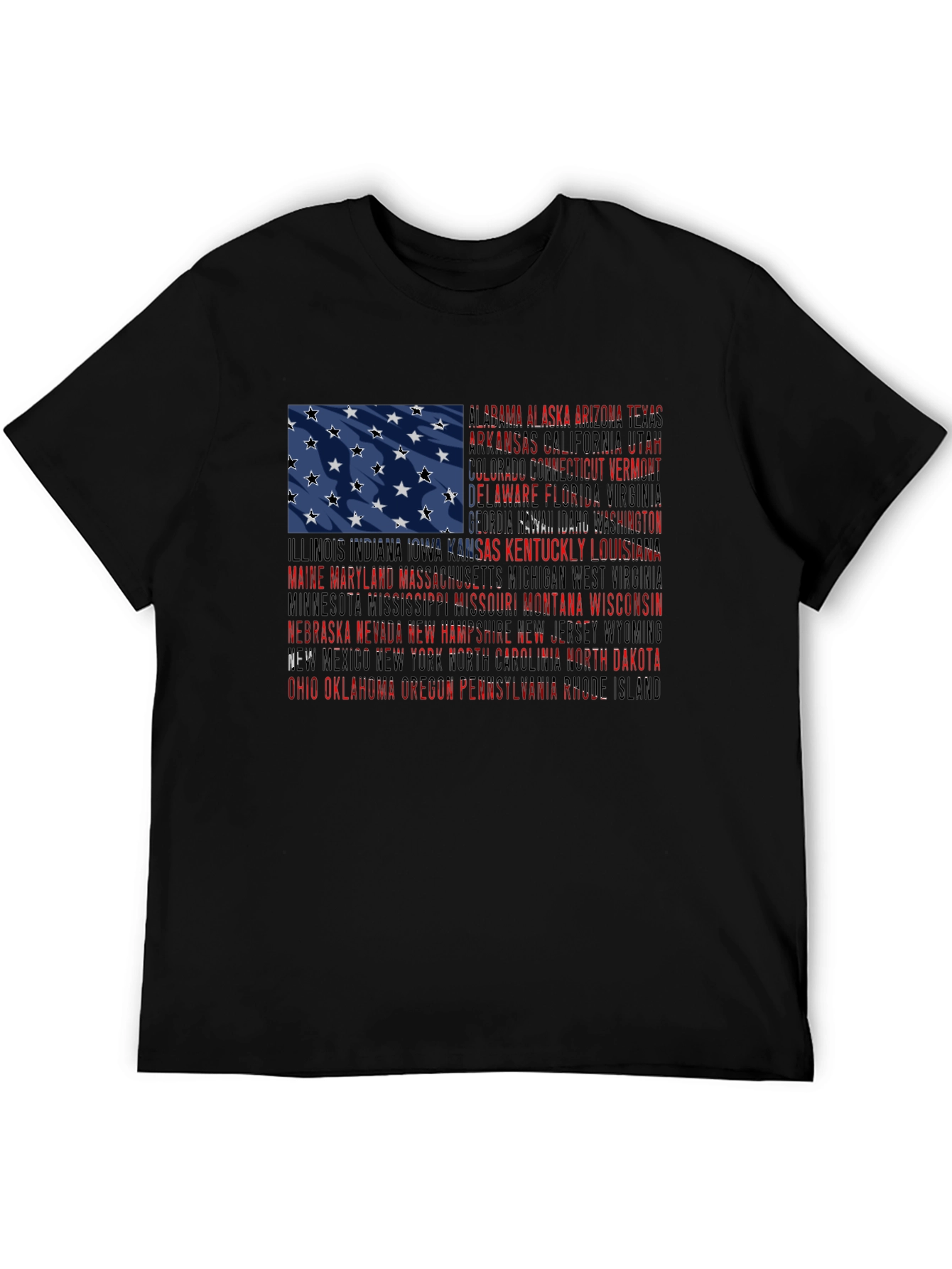 USA States Flag Graphic T-Shirt