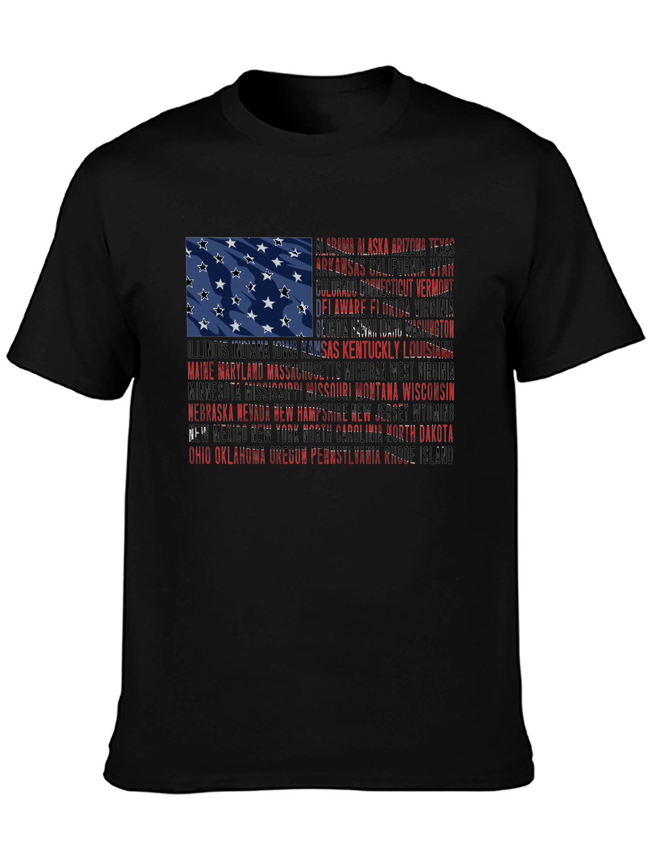 USA States Flag Graphic T-Shirt