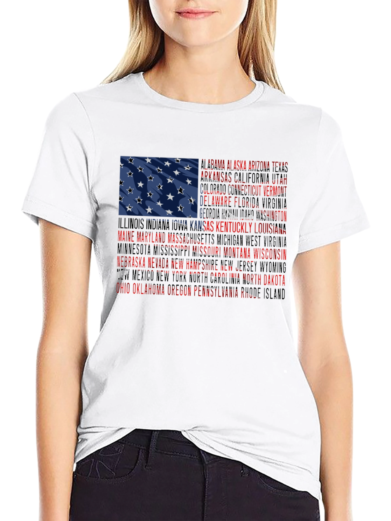 USA States Flag Graphic T-Shirt
