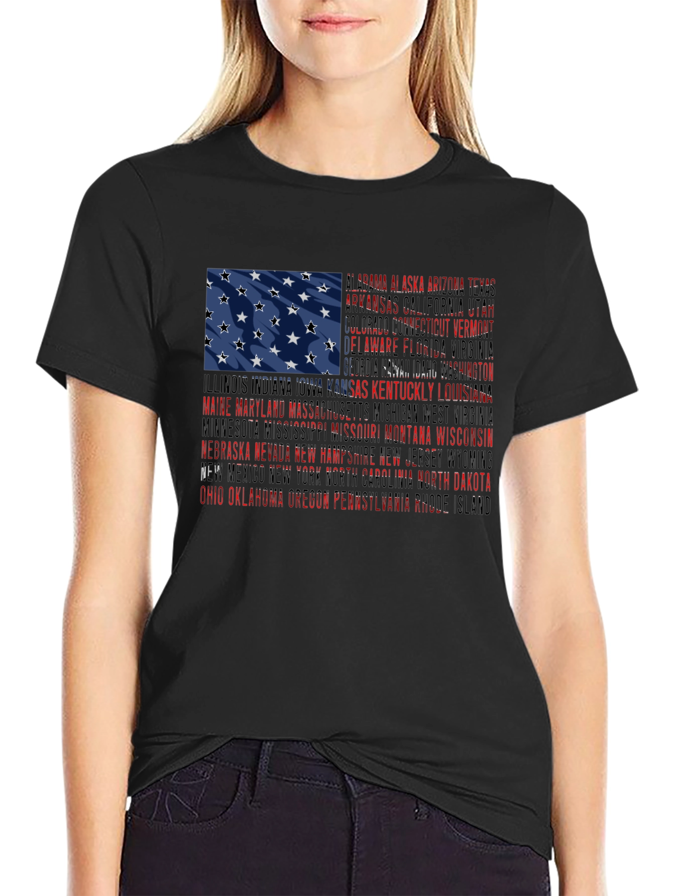 USA States Flag Graphic T-Shirt
