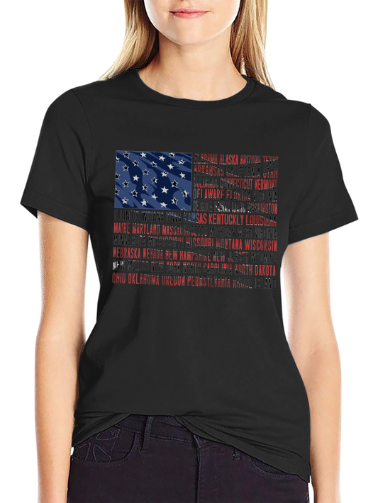 USA States Flag Graphic T-Shirt