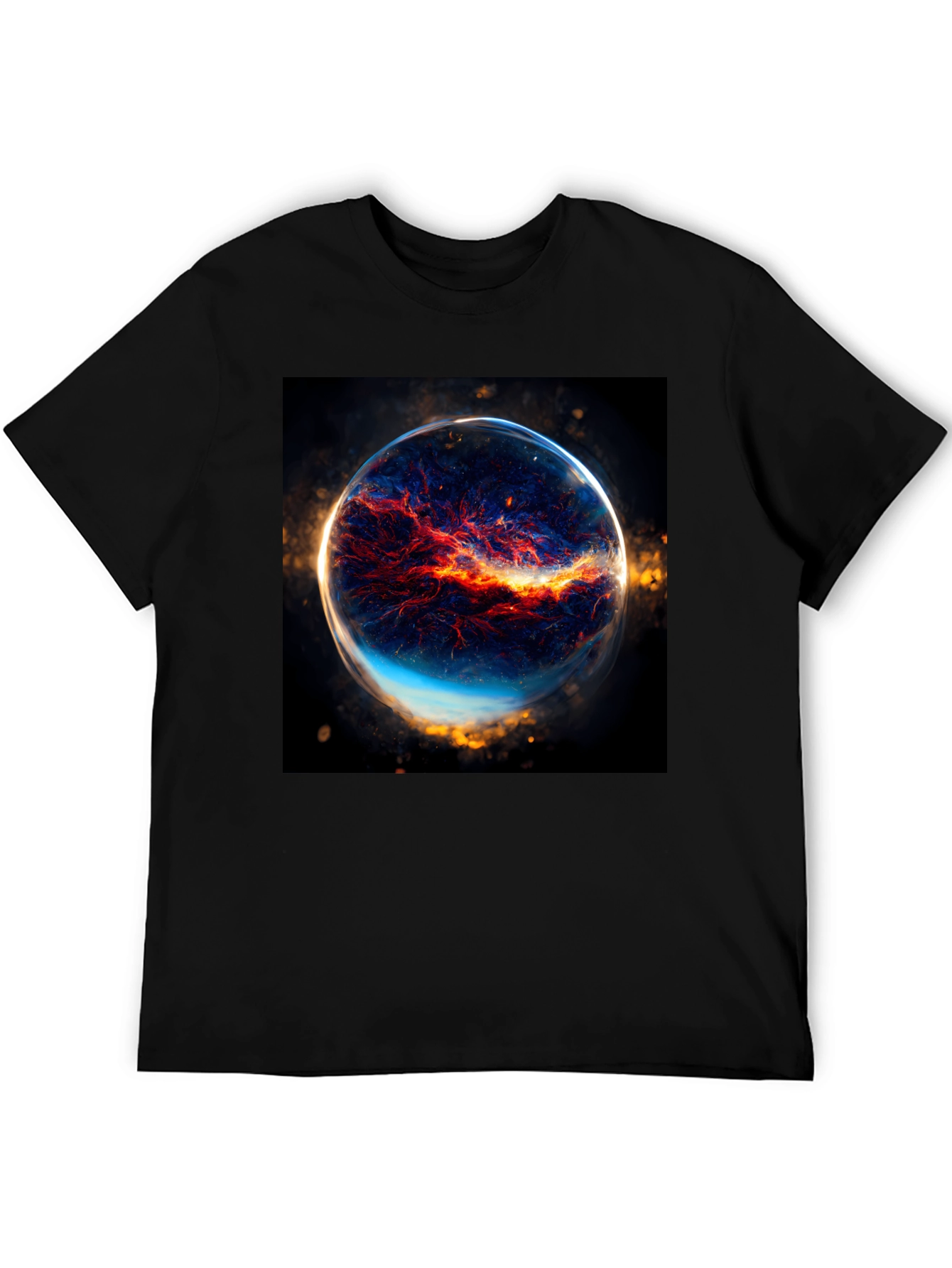 Nebula Sphere Graphic Black T-Shirt