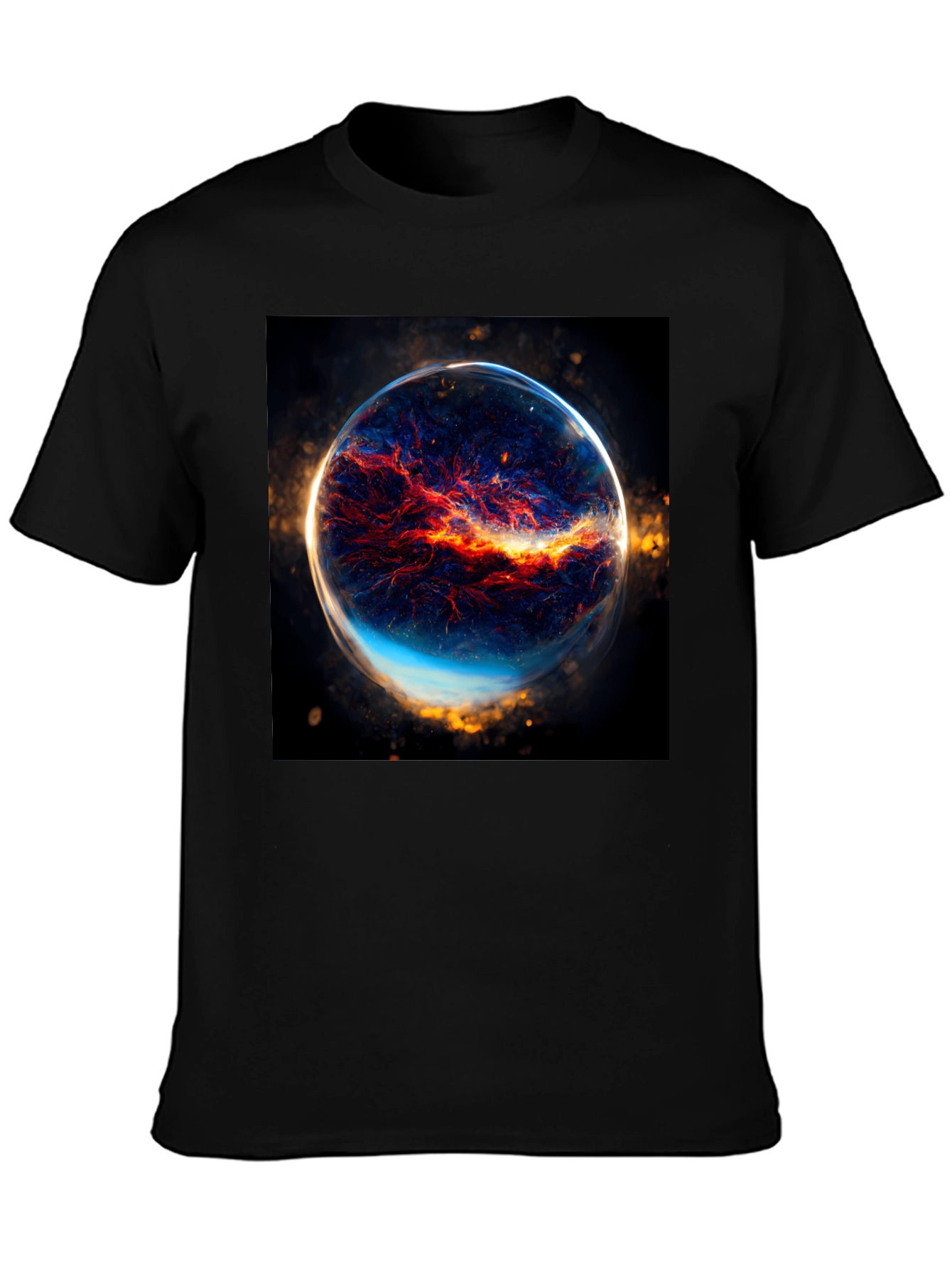 Nebula Sphere Graphic Black T-Shirt