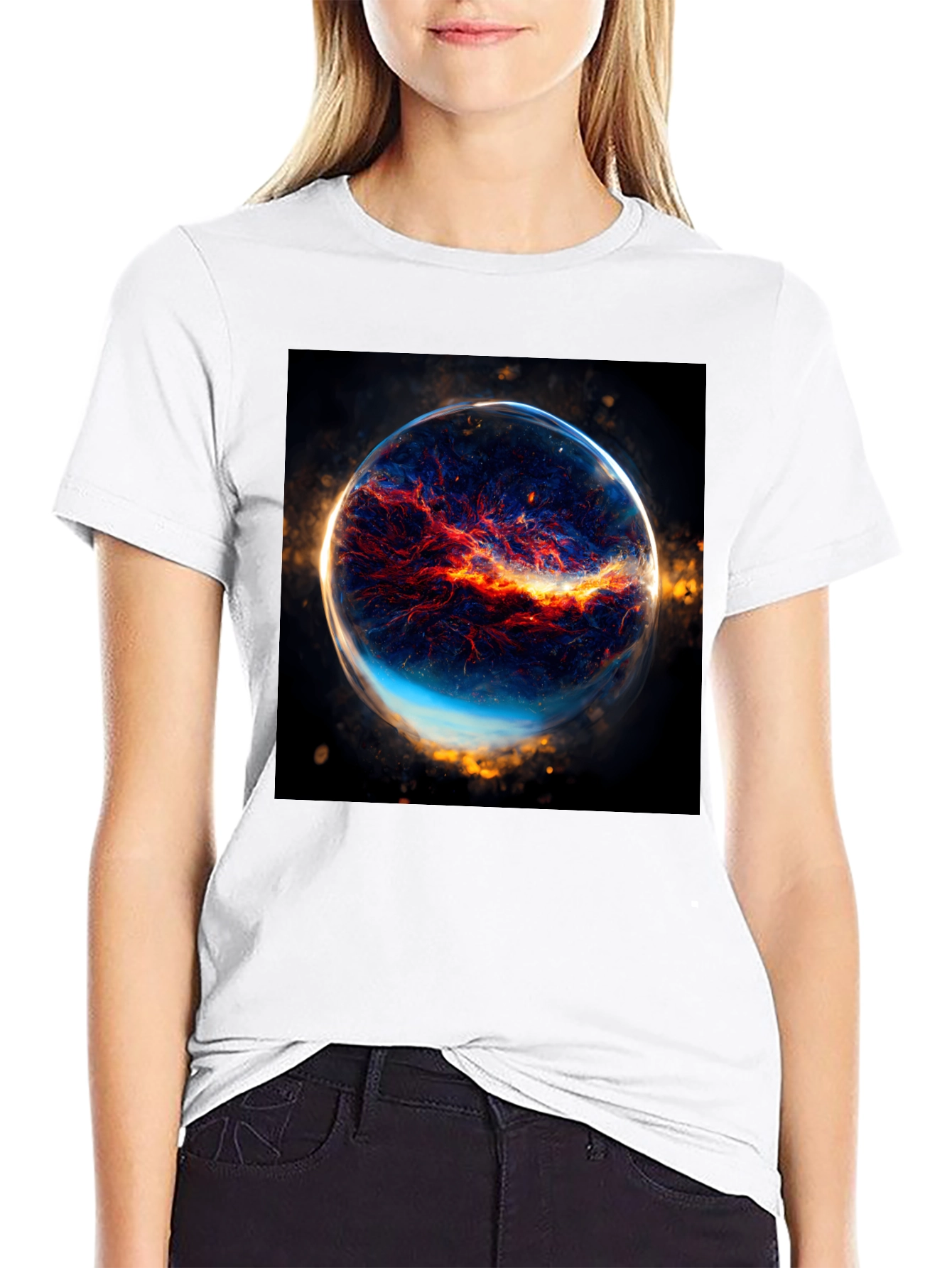 Nebula Sphere Graphic Black T-Shirt
