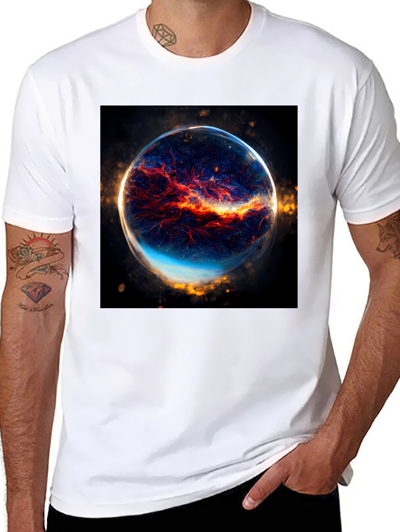 Nebula Sphere Graphic Black T-Shirt