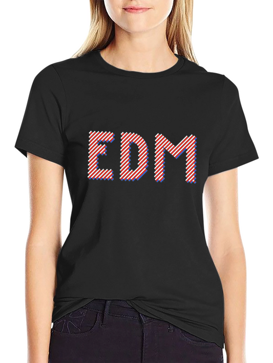 EDM Black Cotton T-Shirt