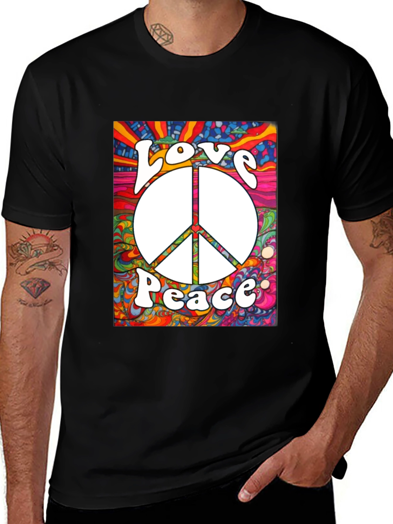 Love & Peace Graphic Tee - Retro Style