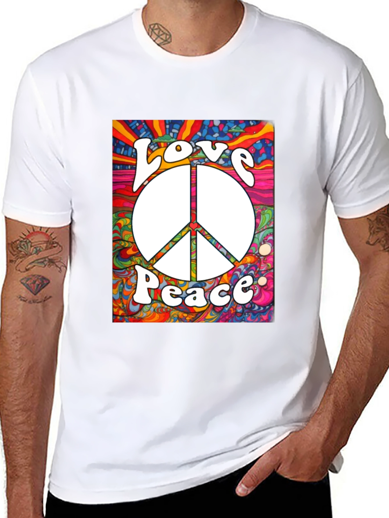 Love & Peace Graphic Tee - Retro Style