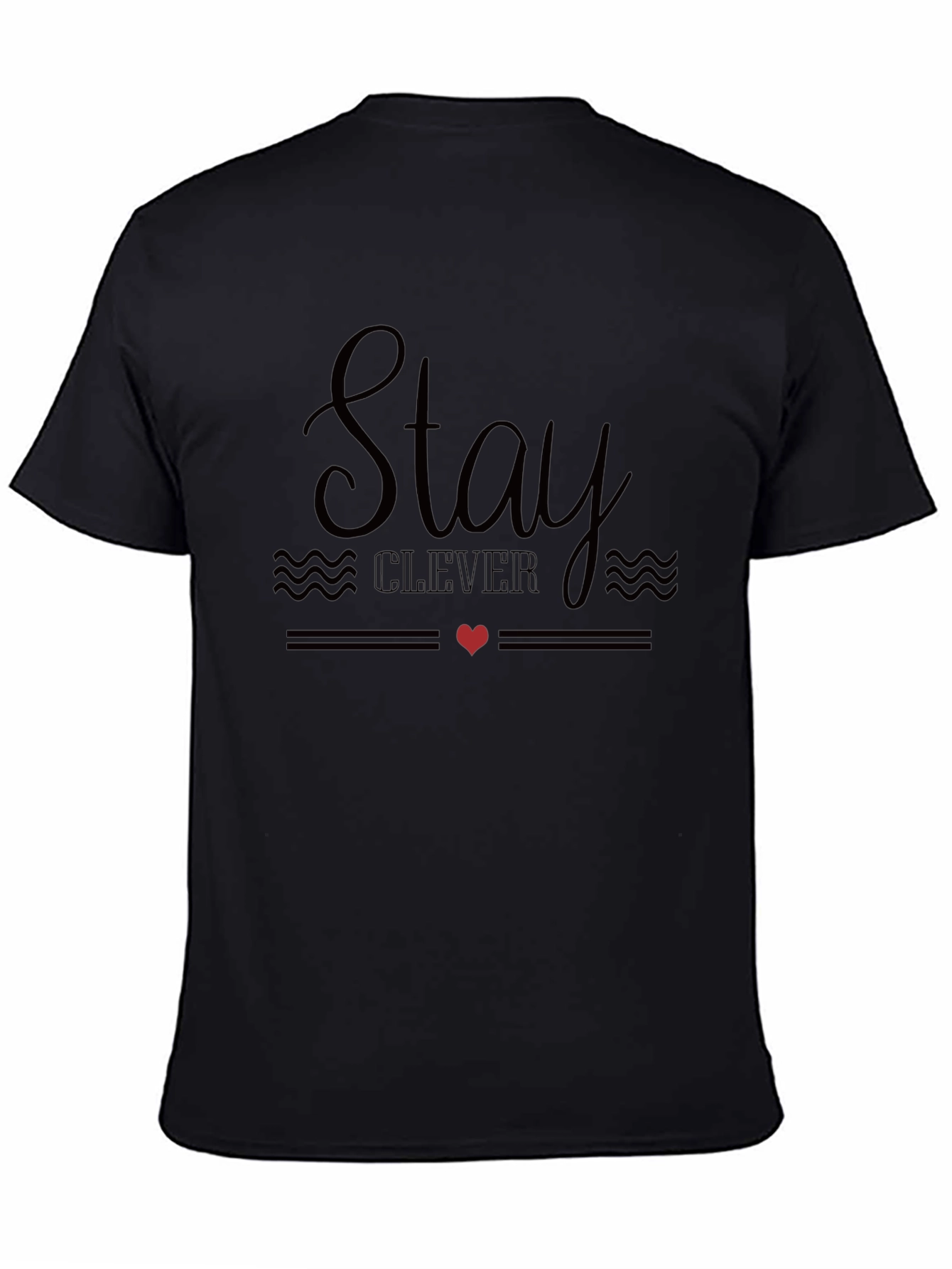Stay Clever Graphic Tee - Mens Black Casual T-Shirt