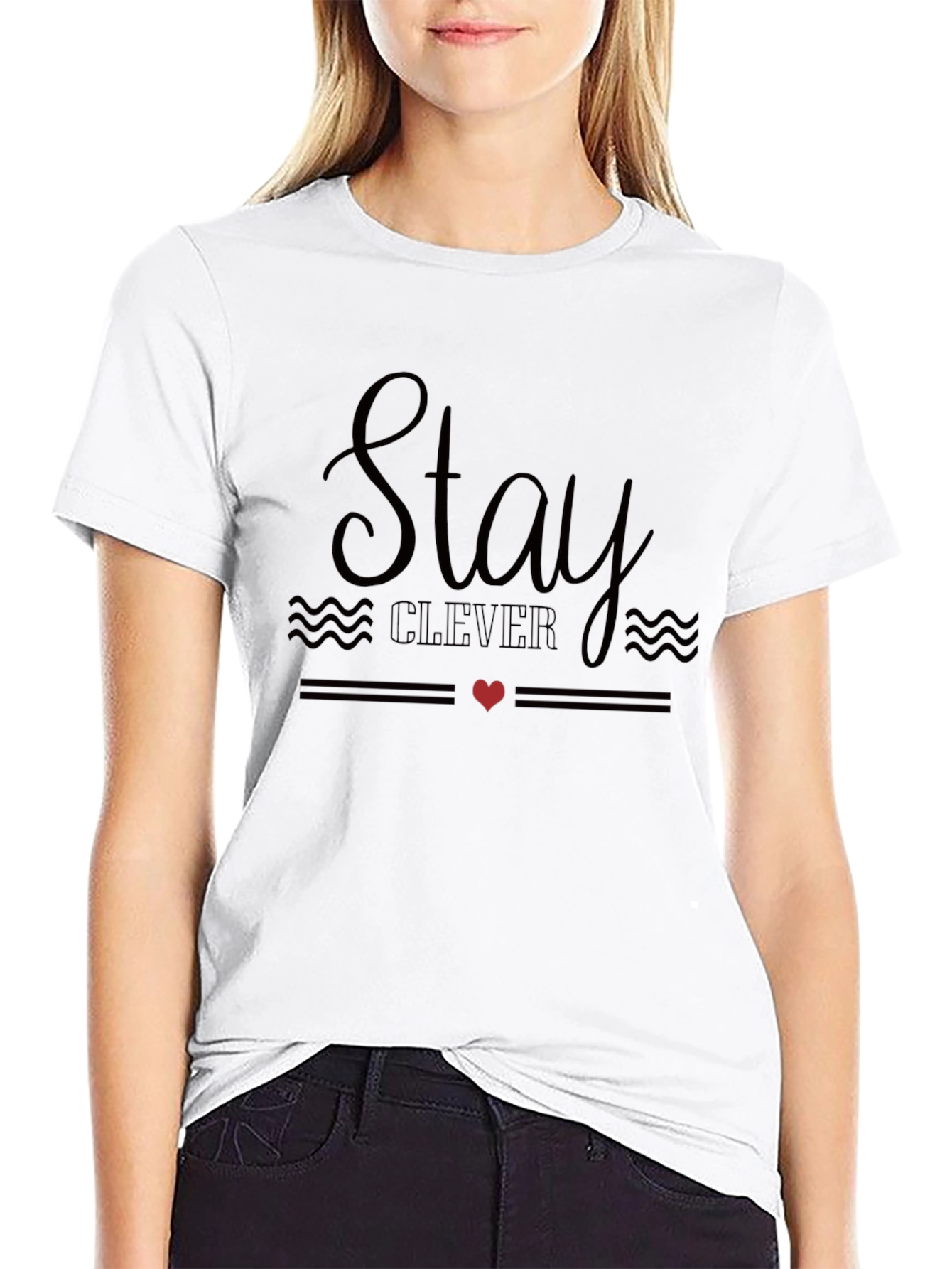 Stay Clever Graphic Tee - Mens Black Casual T-Shirt