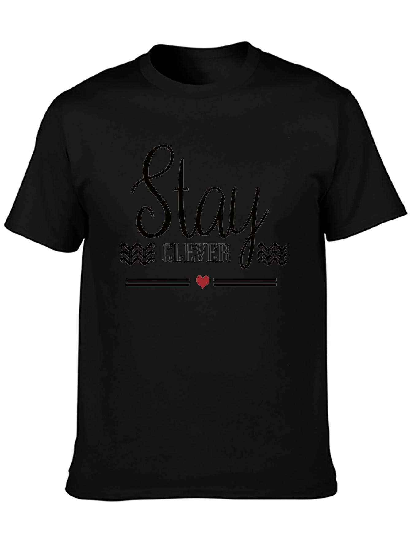 Stay Clever Graphic Tee - Mens Black Casual T-Shirt