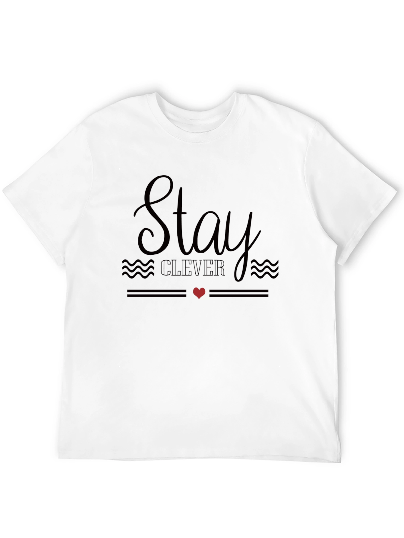 Stay Clever Graphic Tee - Mens Black Casual T-Shirt