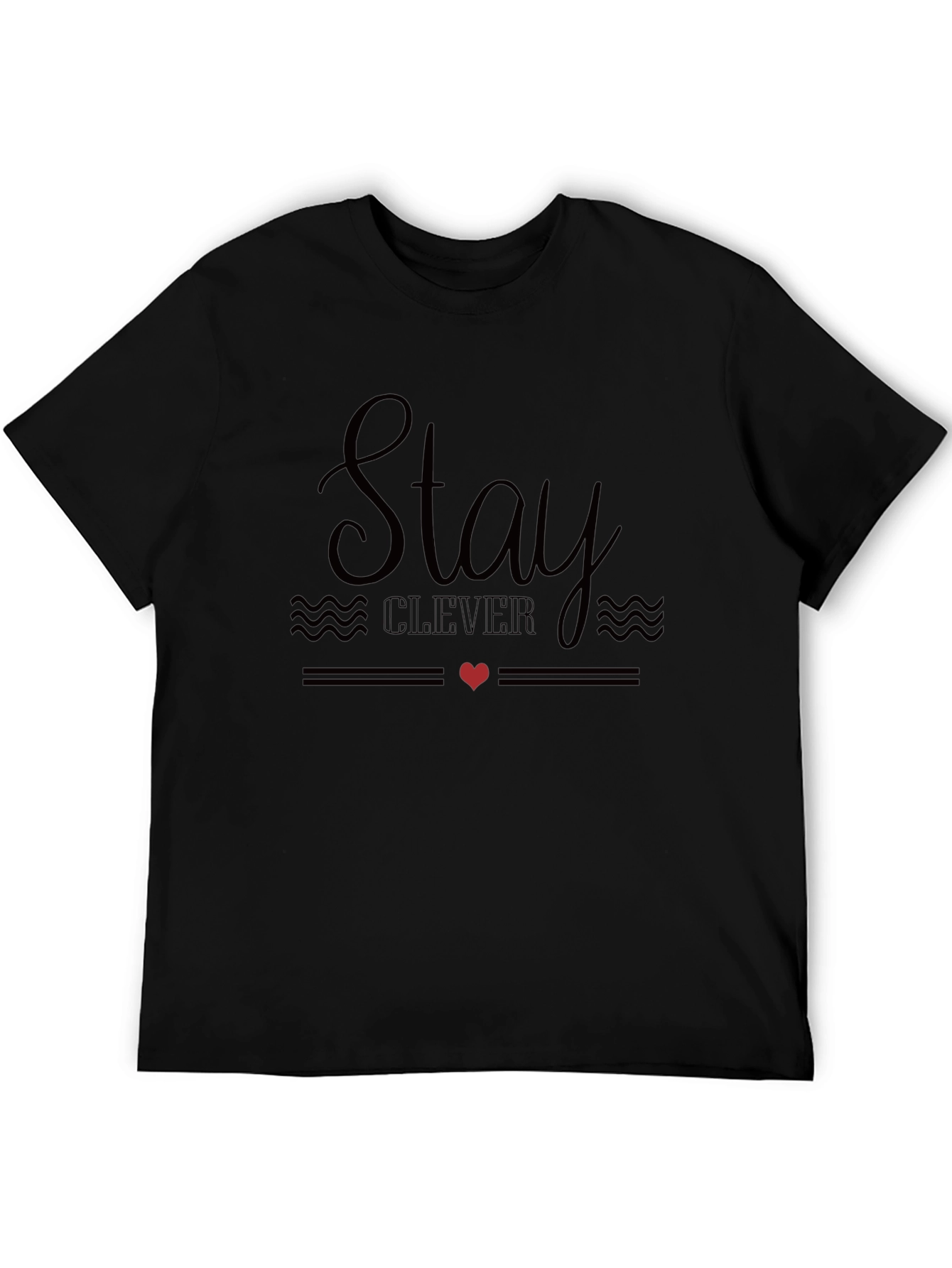 Stay Clever Graphic Tee - Mens Black Casual T-Shirt